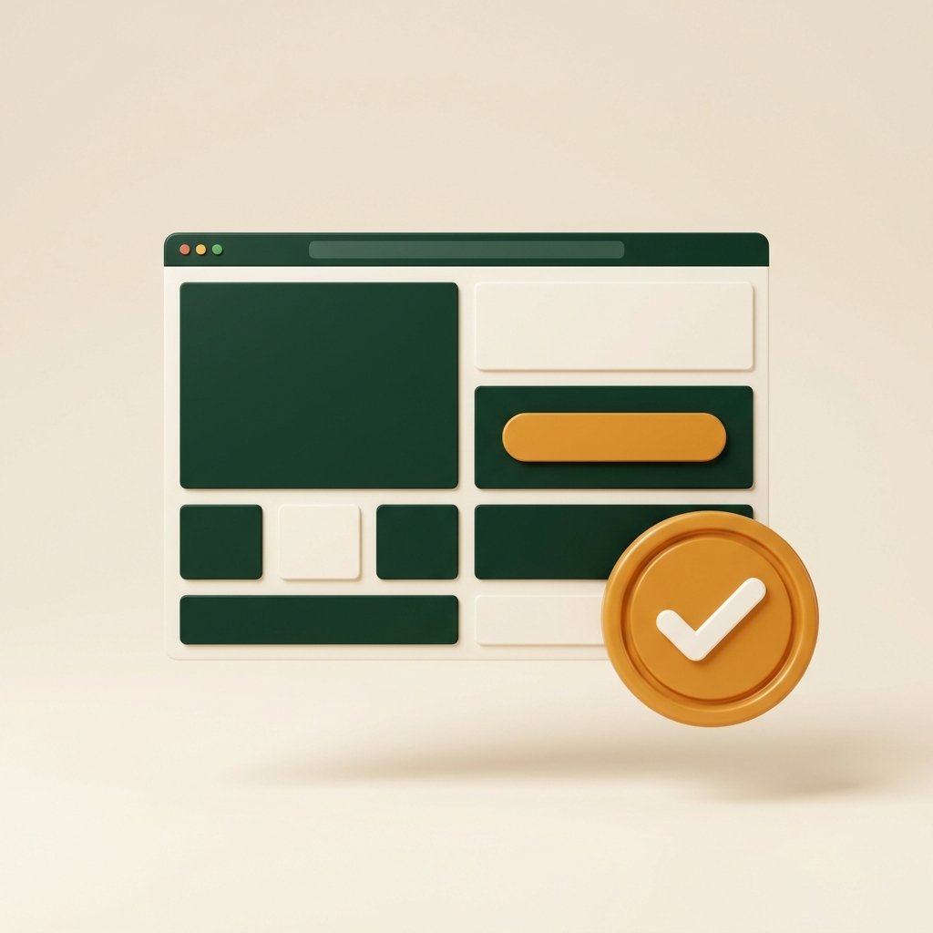 The finished website marked approved with an amber wax seal on a cream backdrop.